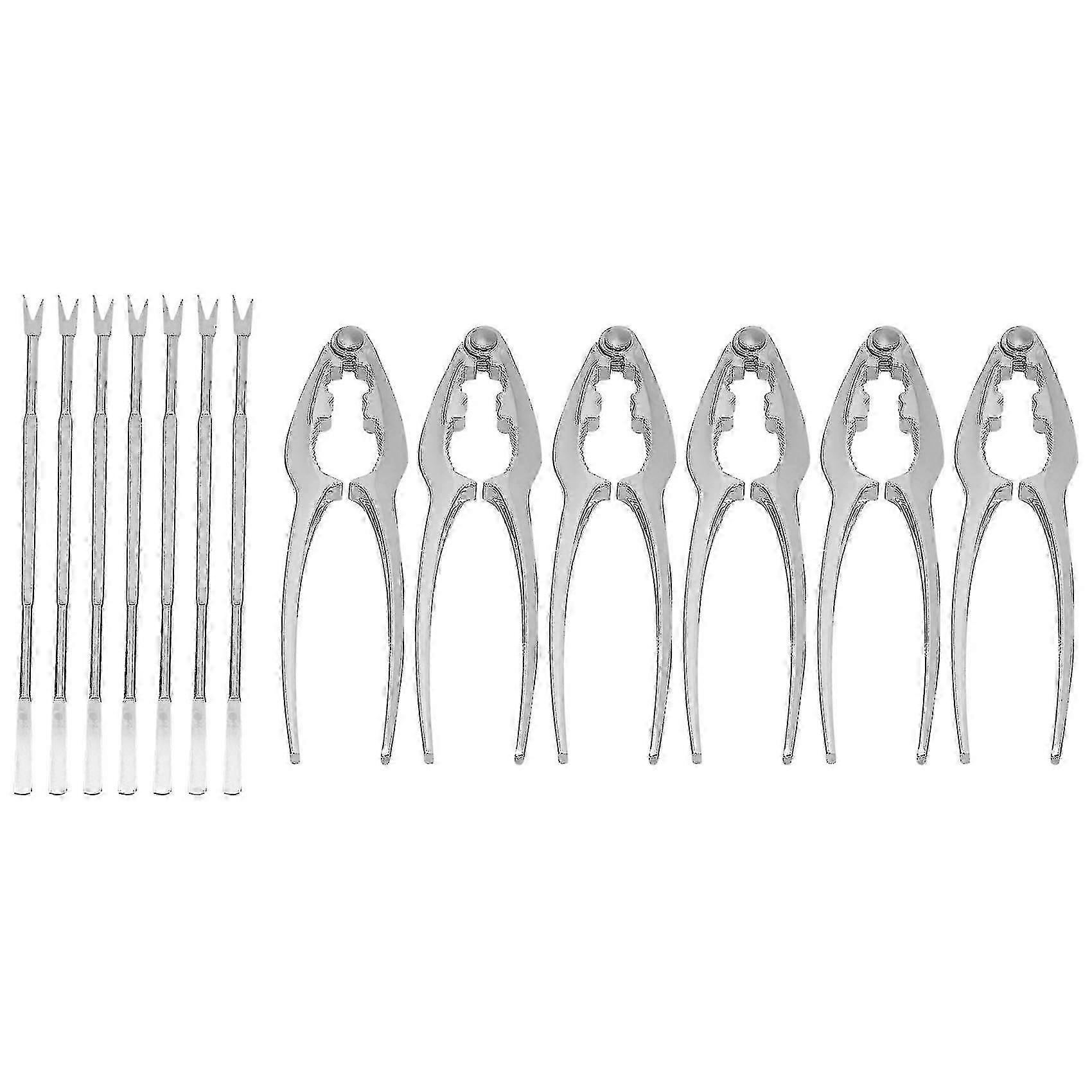 Seafood Tools Set inclusief 7 vorken en 6 kreeft crackers Nut Clip Nut Set Seafood Tool Kit Nut To