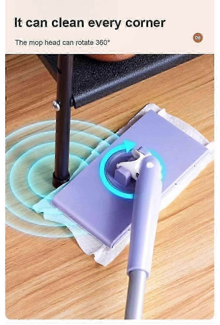 AURA Clip On Cloth Face Towel Small Mop Household Lazy Cleaning Artifact Clip On Cloth Face Towel Small Mop Flat Mop New Mini Wet Wipe Small Mop