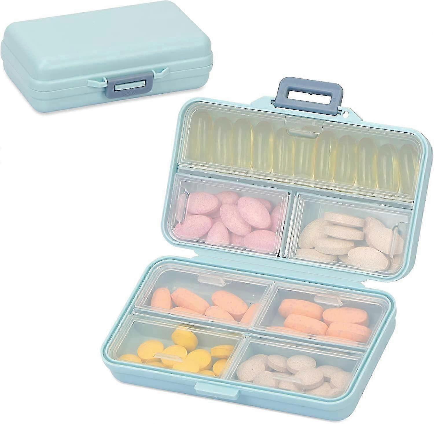 7-Day Compact Pill Organiser Portable Travel Vitamin Box with Secure Compartments