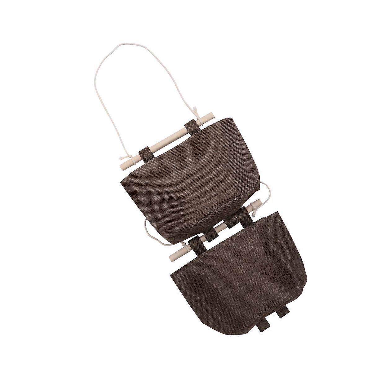 Wall Storage Bag with Hanging Design Made of Polyester for Modern Home Organization Coffee Color Fits Most Spaces