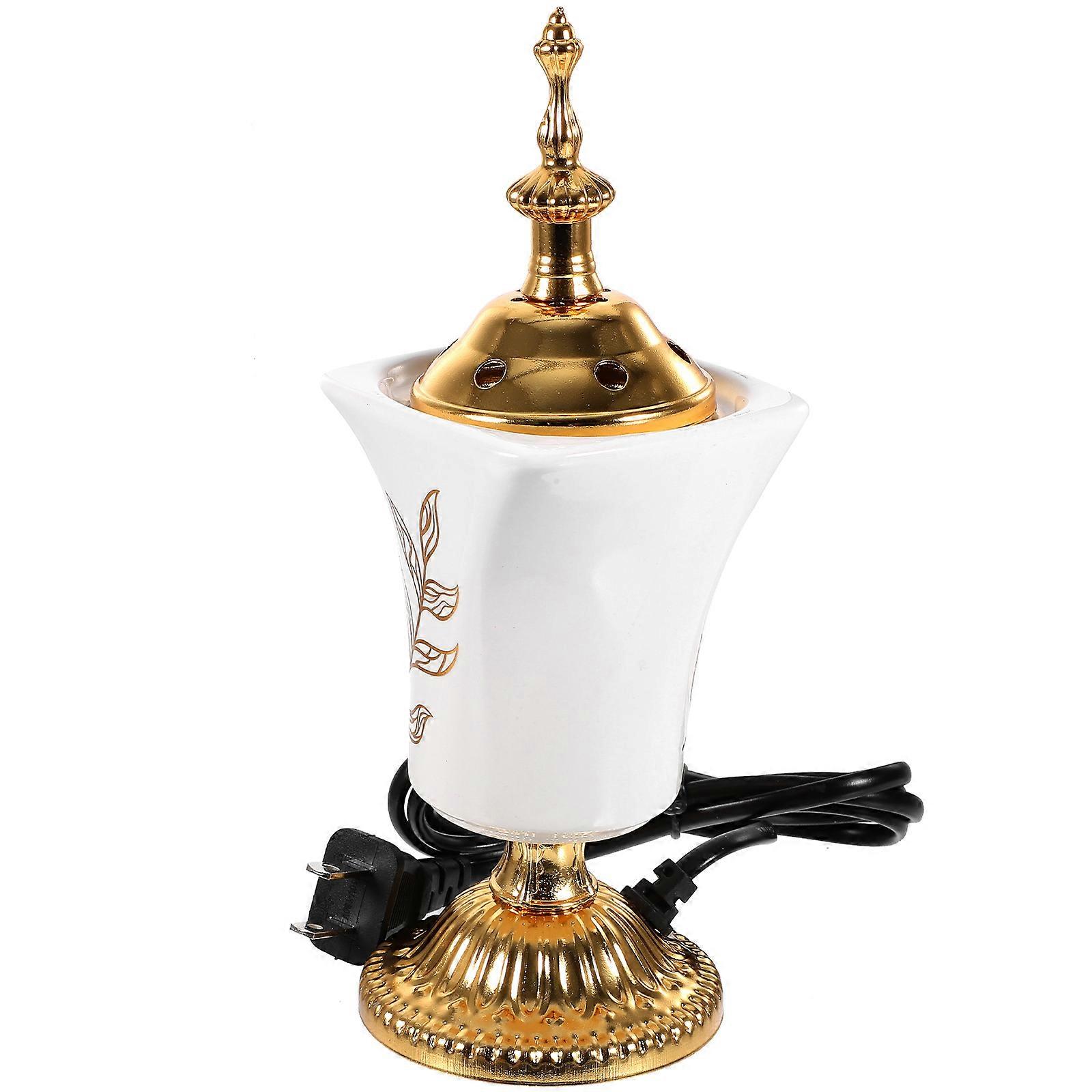 Incense Censer Electric Burner Middle Eastern Style Desktop Aromatherapy For Yoga Spa 20.00X7.00X7.00CM Iron Ceramic Air Purification 1Set