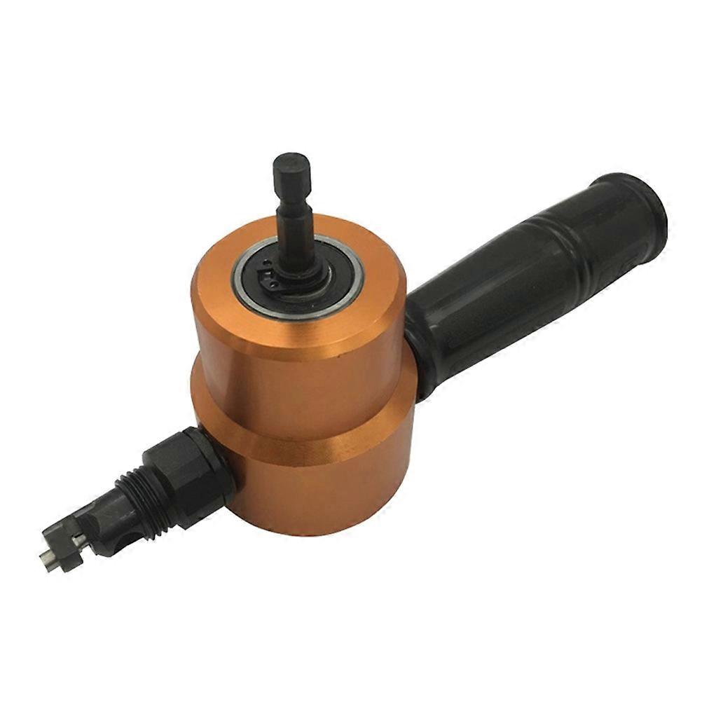 Adjustable Double Headed Drill Attachment for Sheet Metal Cutting – Rotatable Nibbler Tool for Car Repair, HVAC Vent Maintenance, and Straight