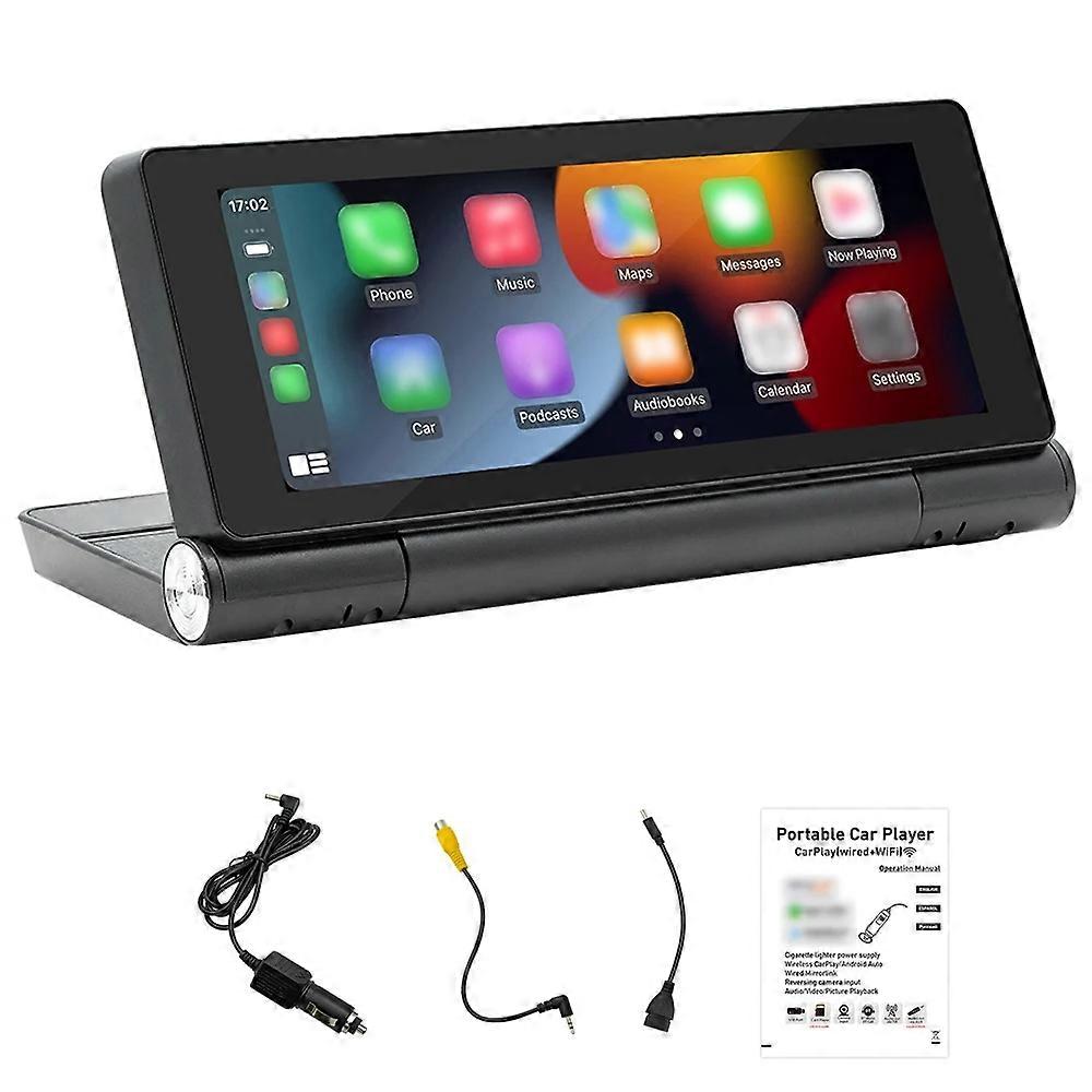 B5369 Car MP5 Player 6.86 Inch 180 Degree Flip Screen Bluetooth-compatible CarPlay Dash Cam DVR