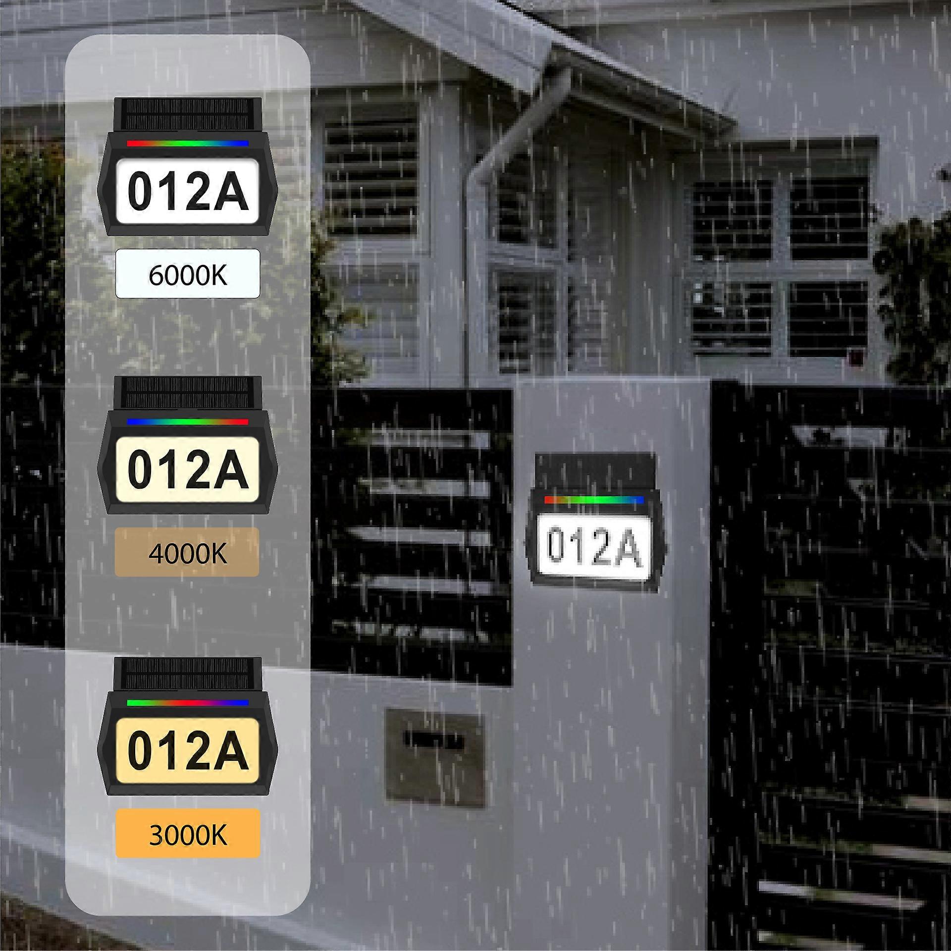 1 Set solar number plate solar number address house numbers plaques digital sign mailbox outdoor solar light house number solar light wall lamp