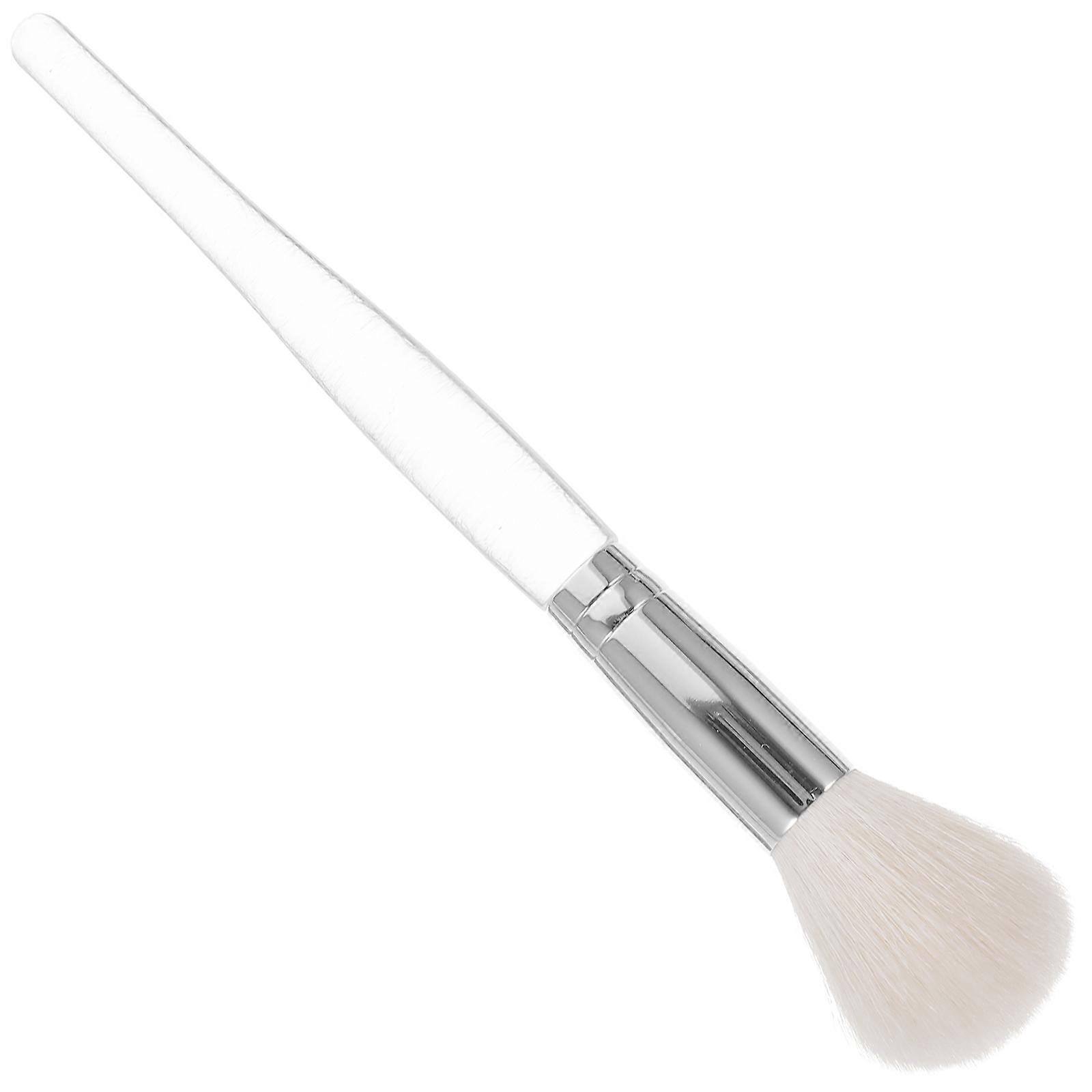 Silver Blush Brush for Women with Supple Bristles for Blush and Highlighter Application Small Size