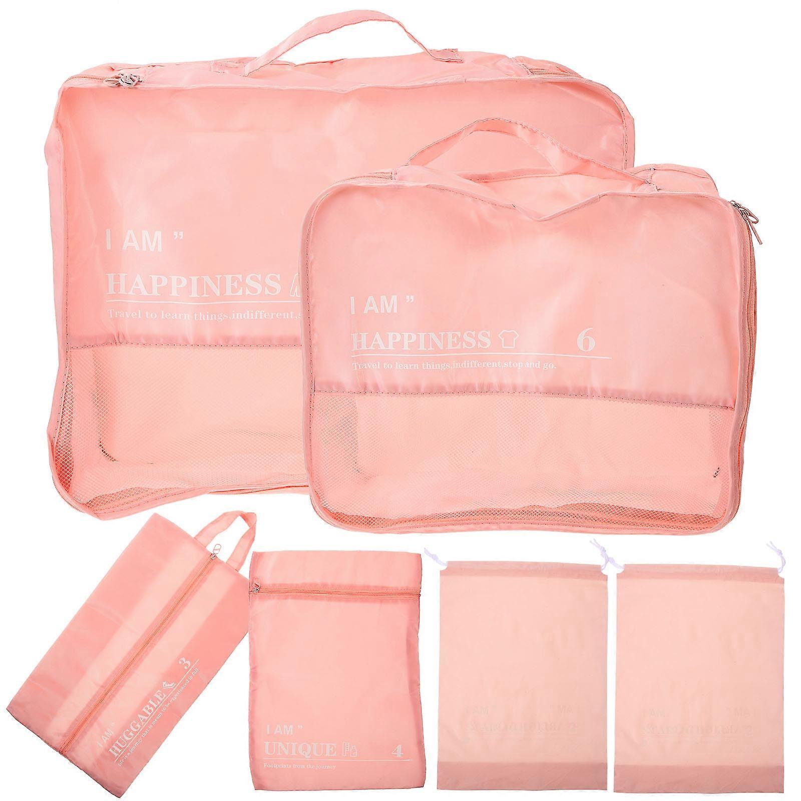 1 Set Compact Travel Organizer Bag for Clothes, Shoes & Makeup – Lightweight & Space Saving Pink Packing Bag for Organization
