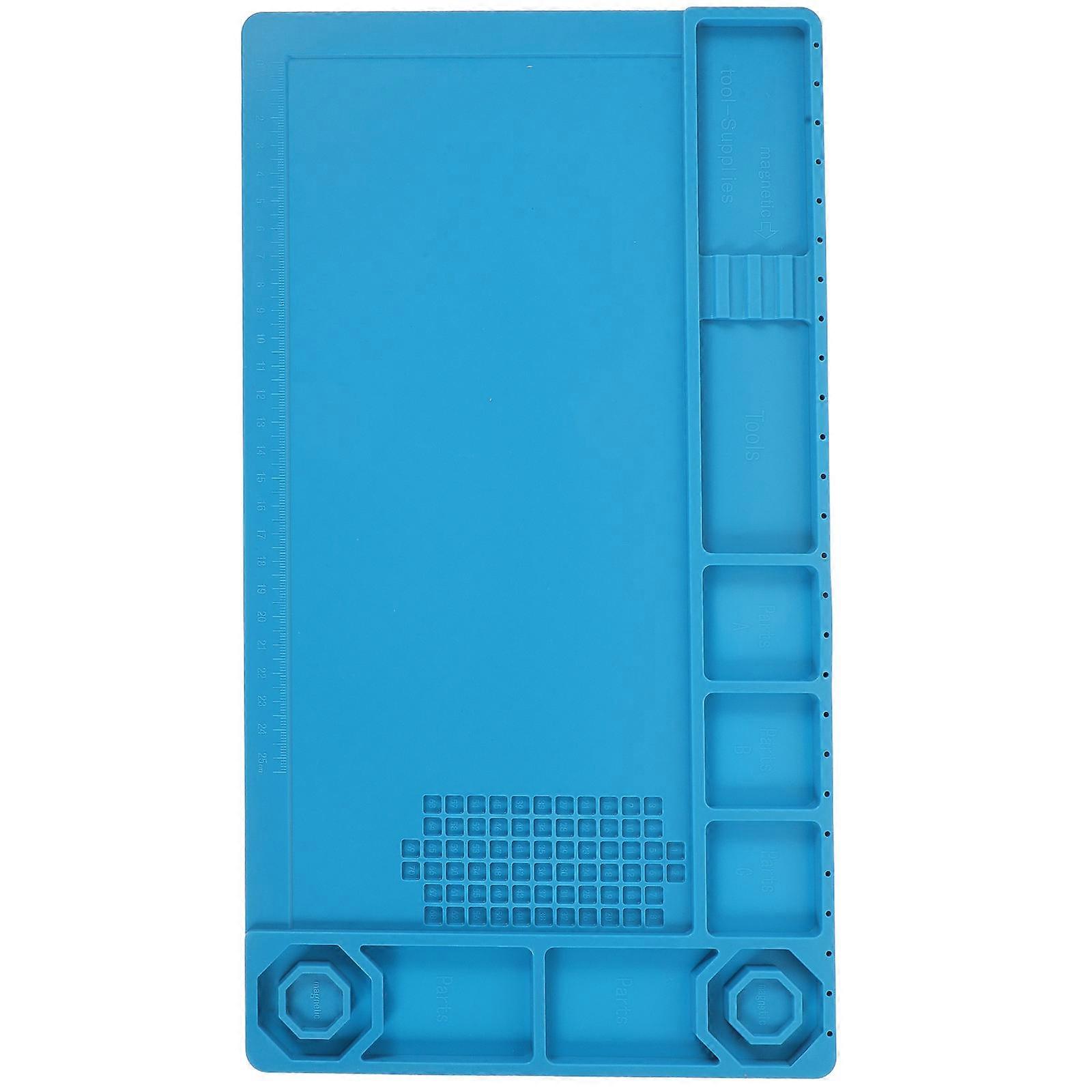 Anti Static Soldering Mat Silicone Protective Pad For Electronic Repairs Workshop Use Non Slip Heat Resistant Sky Blue Rectangle 1Pack