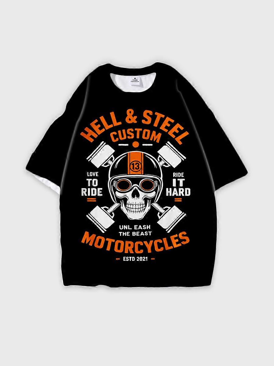 T-shirt round neck Pattern loose short sleeve E326