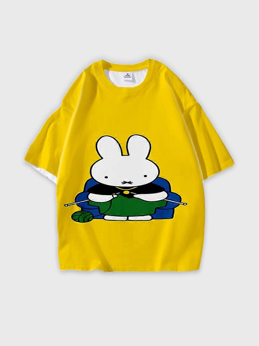 T-shirt girocollo Cartoon Pattern manica corta sciolta D1556