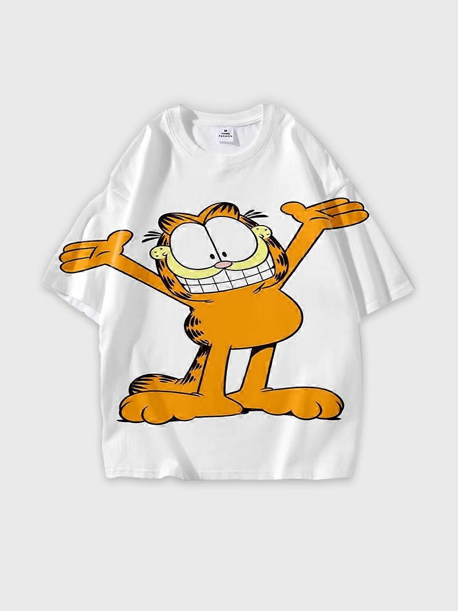 T-shirt round neck Cartoon Pattern loose short sleeve H71