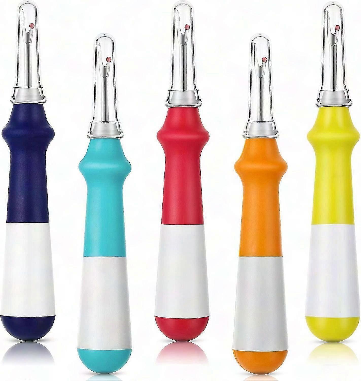5-Piece Colored Seam Ripper Set - Large Ergonomic Seam Remover Tool for Sewing