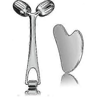 Gesichtsmassagegerät, Gua Sha-Massagegerät aus Metall für die Hautpflege von Gesicht, Hals, Augen und Körper, Gesichtsroller für Frauen – das Beste