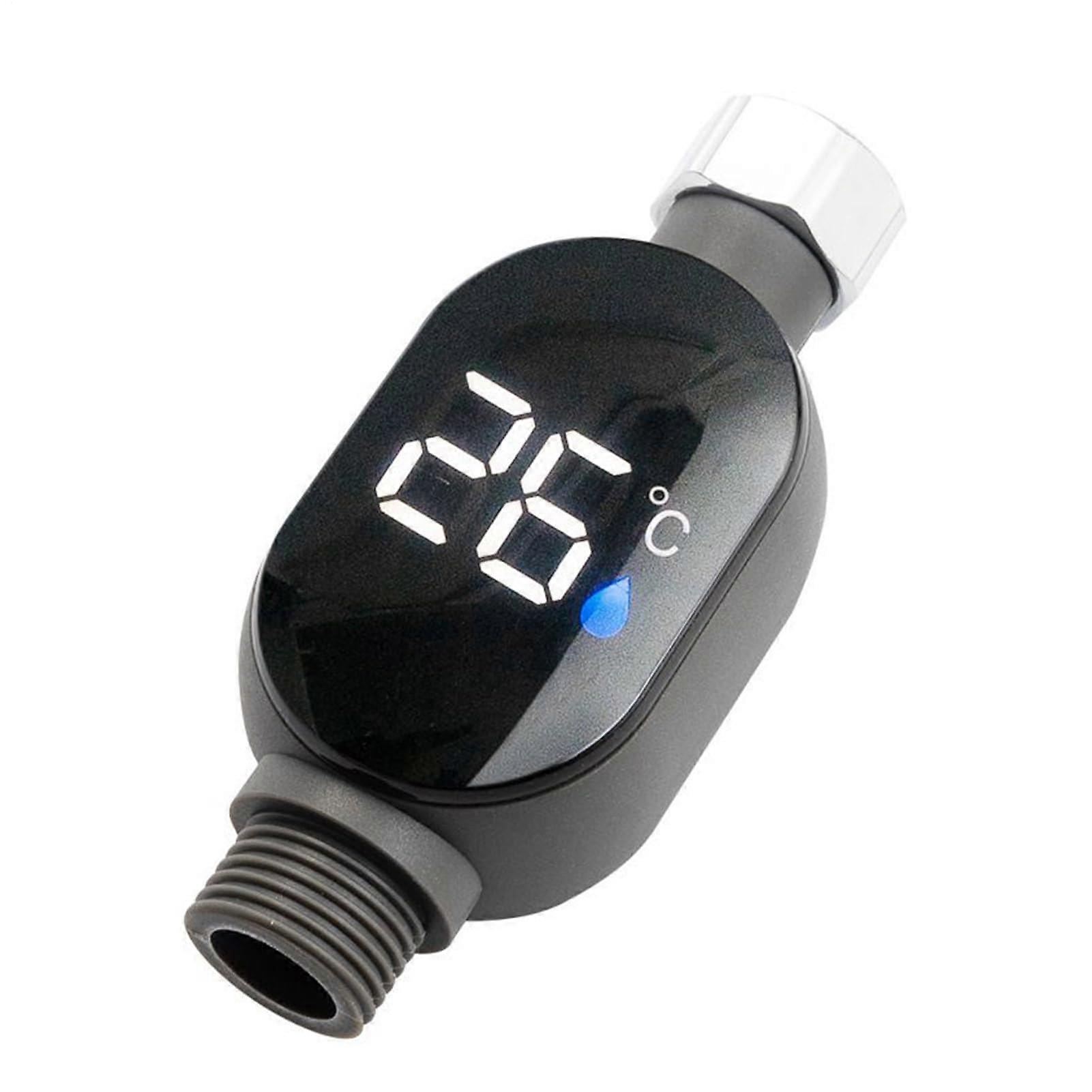 Shower temperature measuring device, water temperature meter with LED display