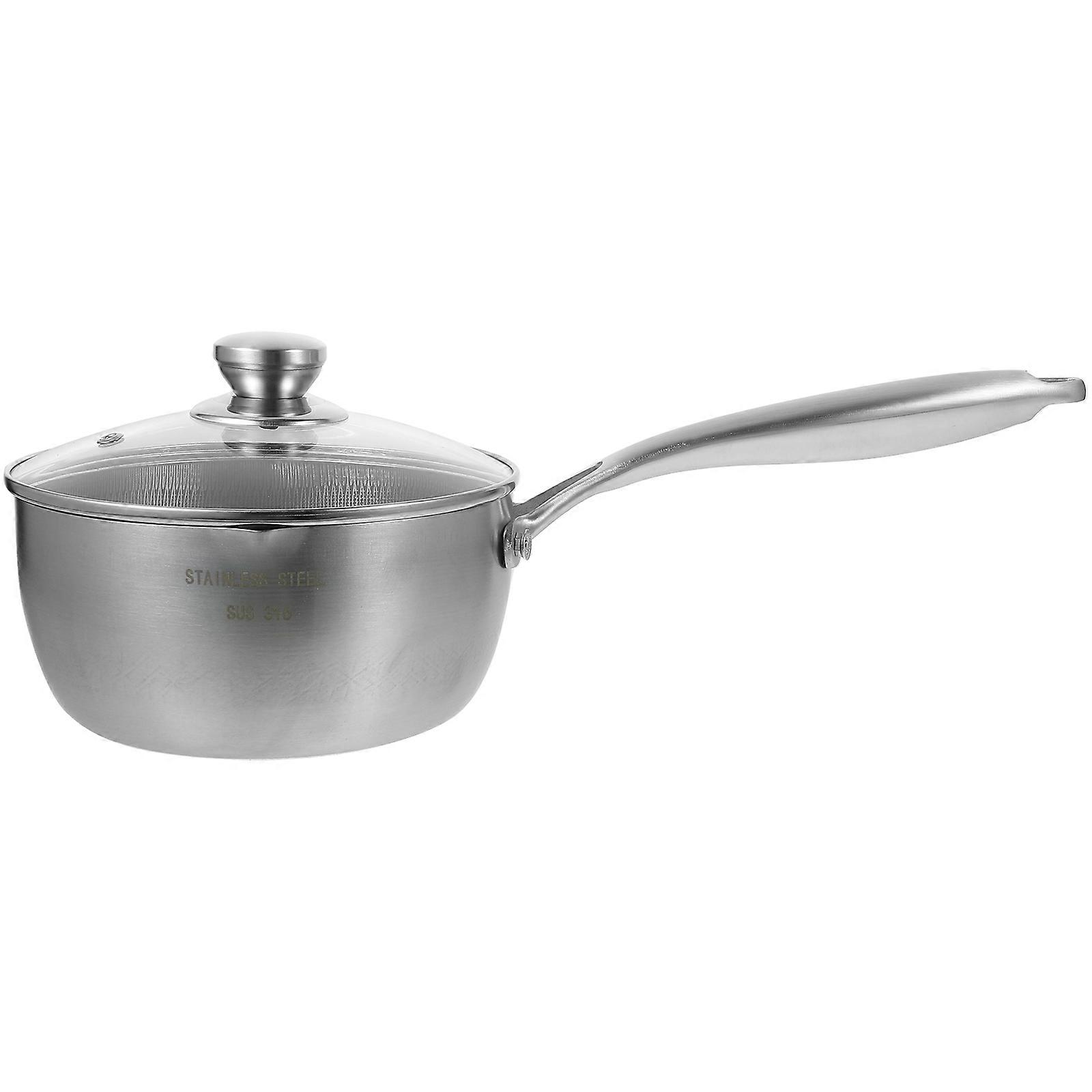 Honeycomb Frying Pan Small Steel Pot Cooking At Home Silver 18CM Non-stick Coating 1Set