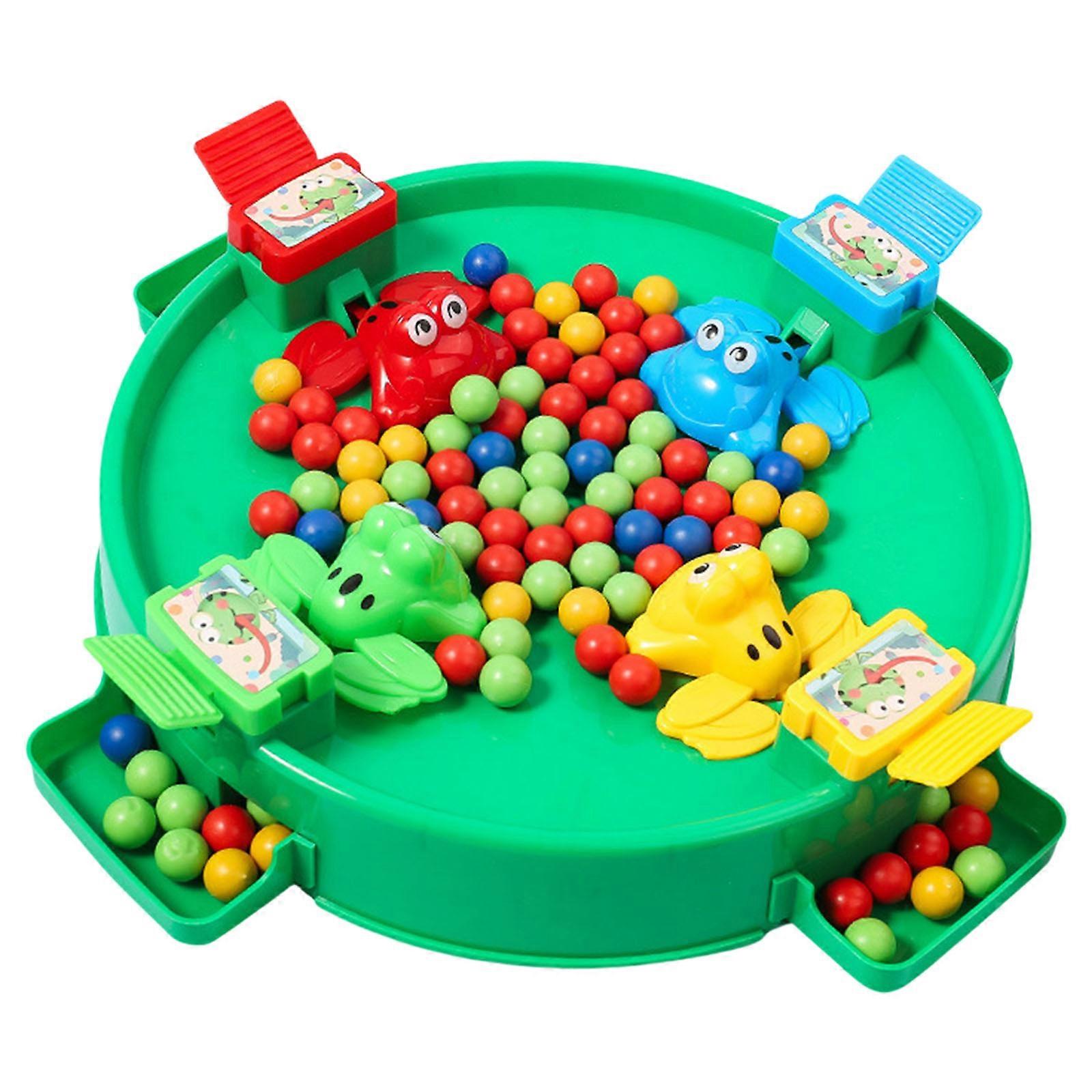 Frogs Bean Eating Table Game Puzzle Desktop Game for Preschoolers Interactively Color Matching Skill Development Multicolor