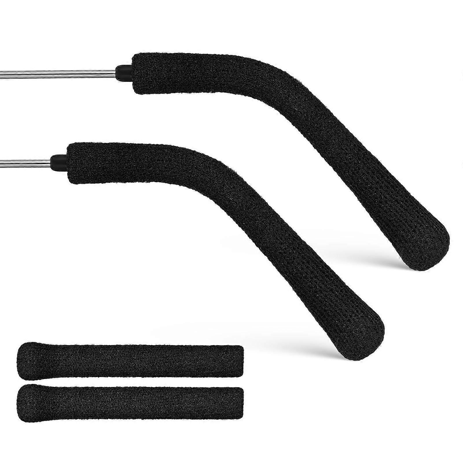 Glasses Arm Covers with Cushioned Padding for Eyeglasses Use Black 2 Pairs