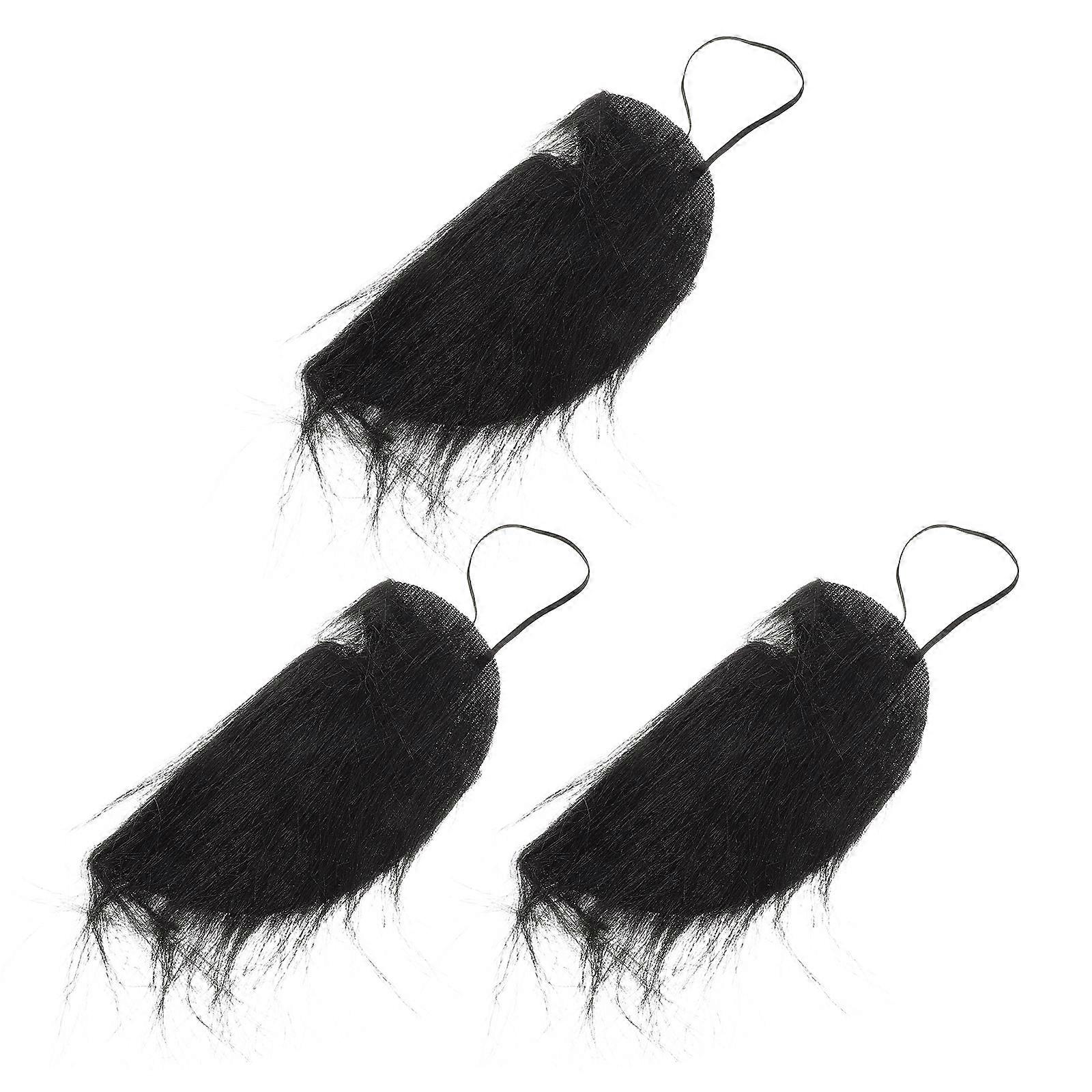 3pcs Realistic Fake Beard with Elastic Band – Comfortable, Washable Costume Accessory for Halloween, Pirate, Viking, and Old Man Party Looks – Black