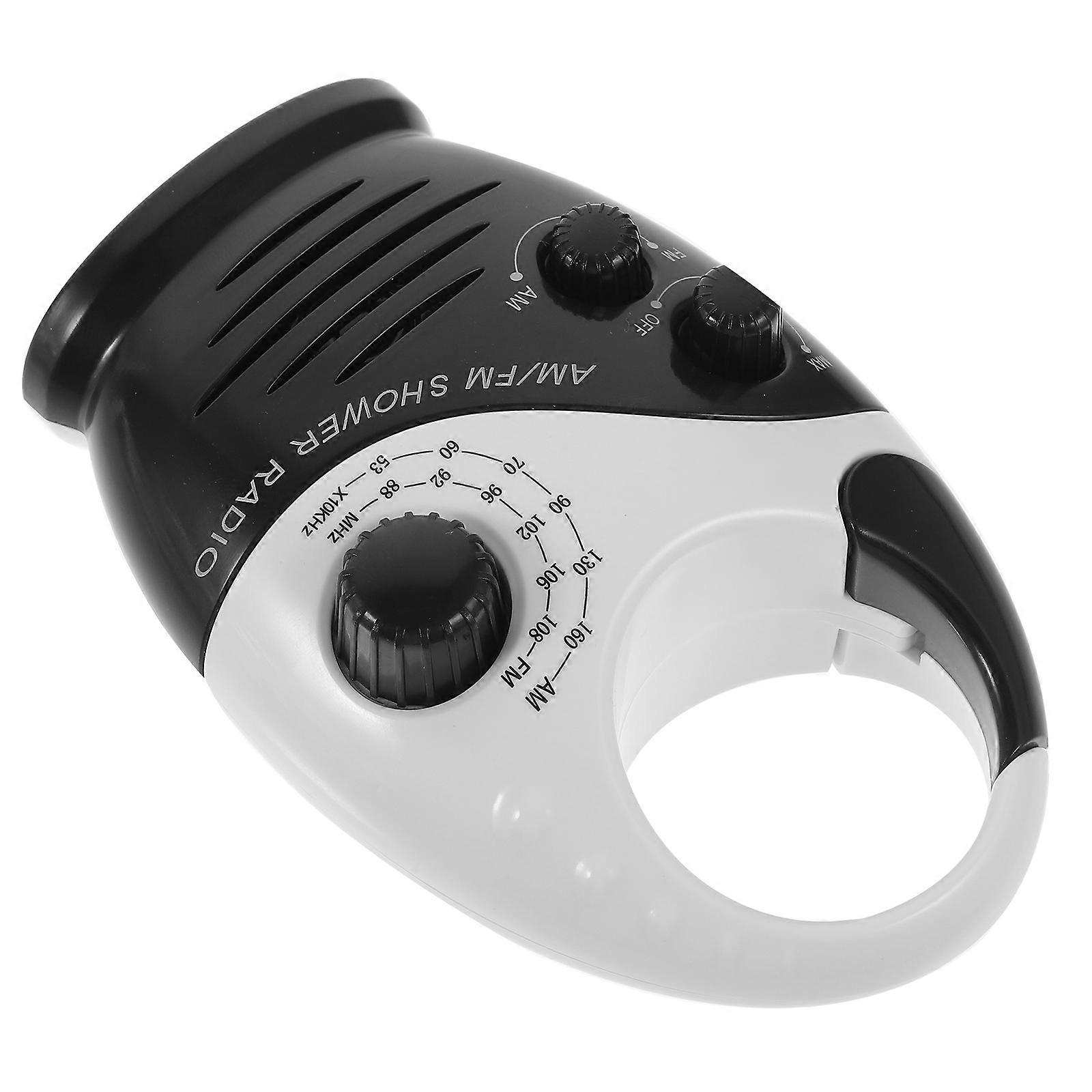 Bathroom Radio Waterproof Small Shower Speaker with Top Handle Rectangular ABS Plastic AM/ 1Pack