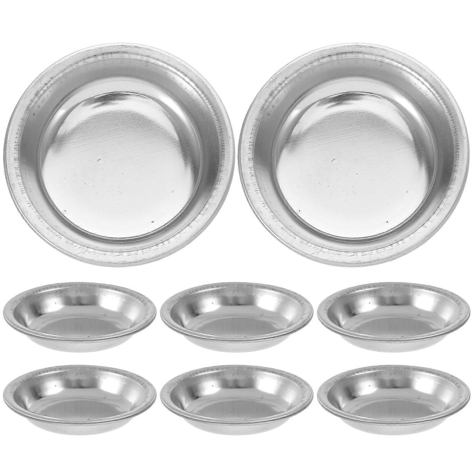 Stainless Steel Paint Dish Mixing Paint For Professional Artists Compact Workspace Portable Round Color Palette 8Pcs