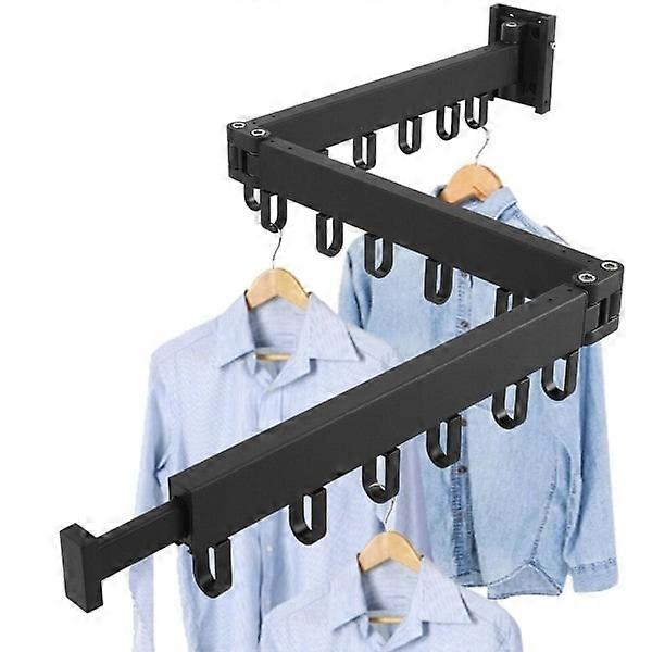 Foldable Clothes Hanger Wall Mount Retractable Clothes Drying Rack