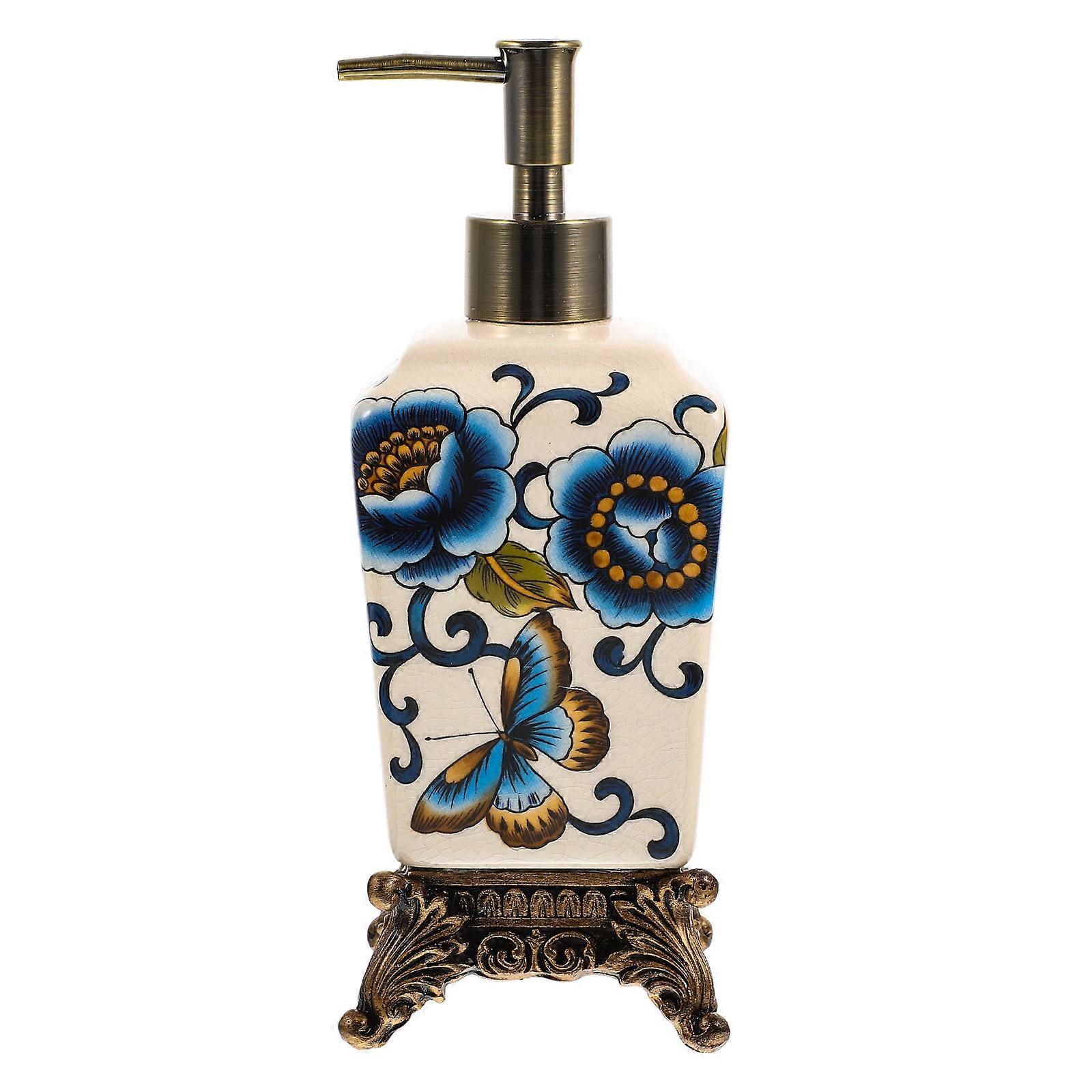 Delicate Design Square Ceramic Soap Dispenser For Hotel Use 8.7×3.1×3.1in Drying And Reusing 1Pack