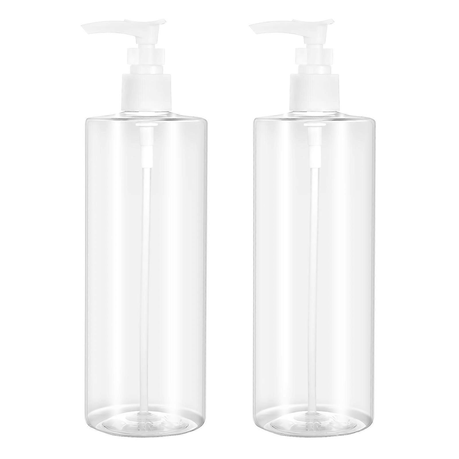 Plastic Bathroom Container Shampoo Lotion Bottle for Storage Use 500ml Transparent
