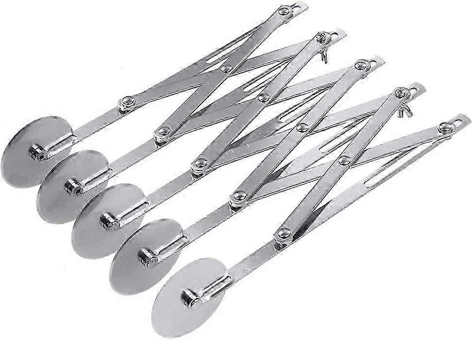 5 hjul konditor, rustfritt stål teleskopisk pizza slicer, multihjulskutter, deigdeler