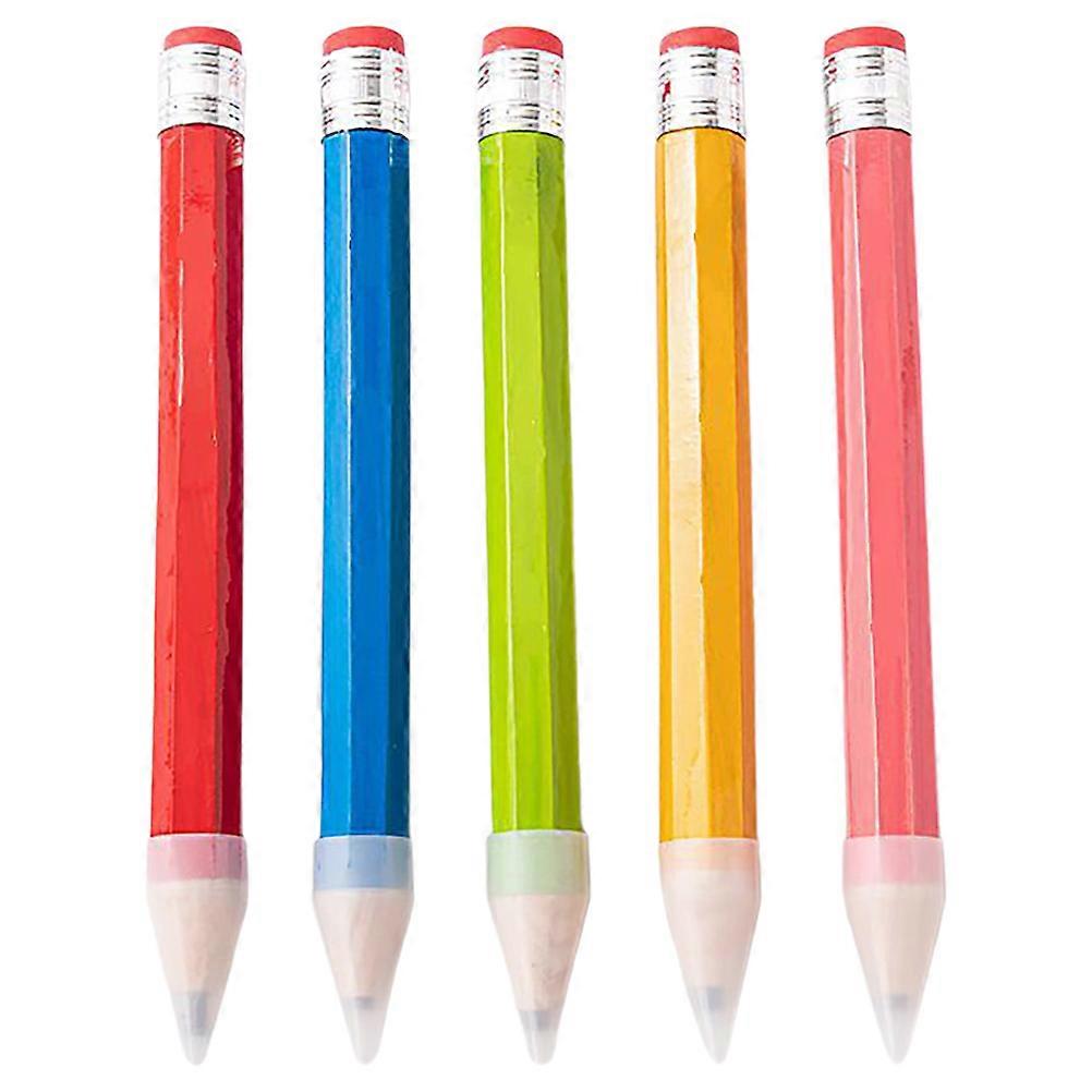 5pcs Giant Wooden Pencils with Smooth Surface for Decor Assorted Color
