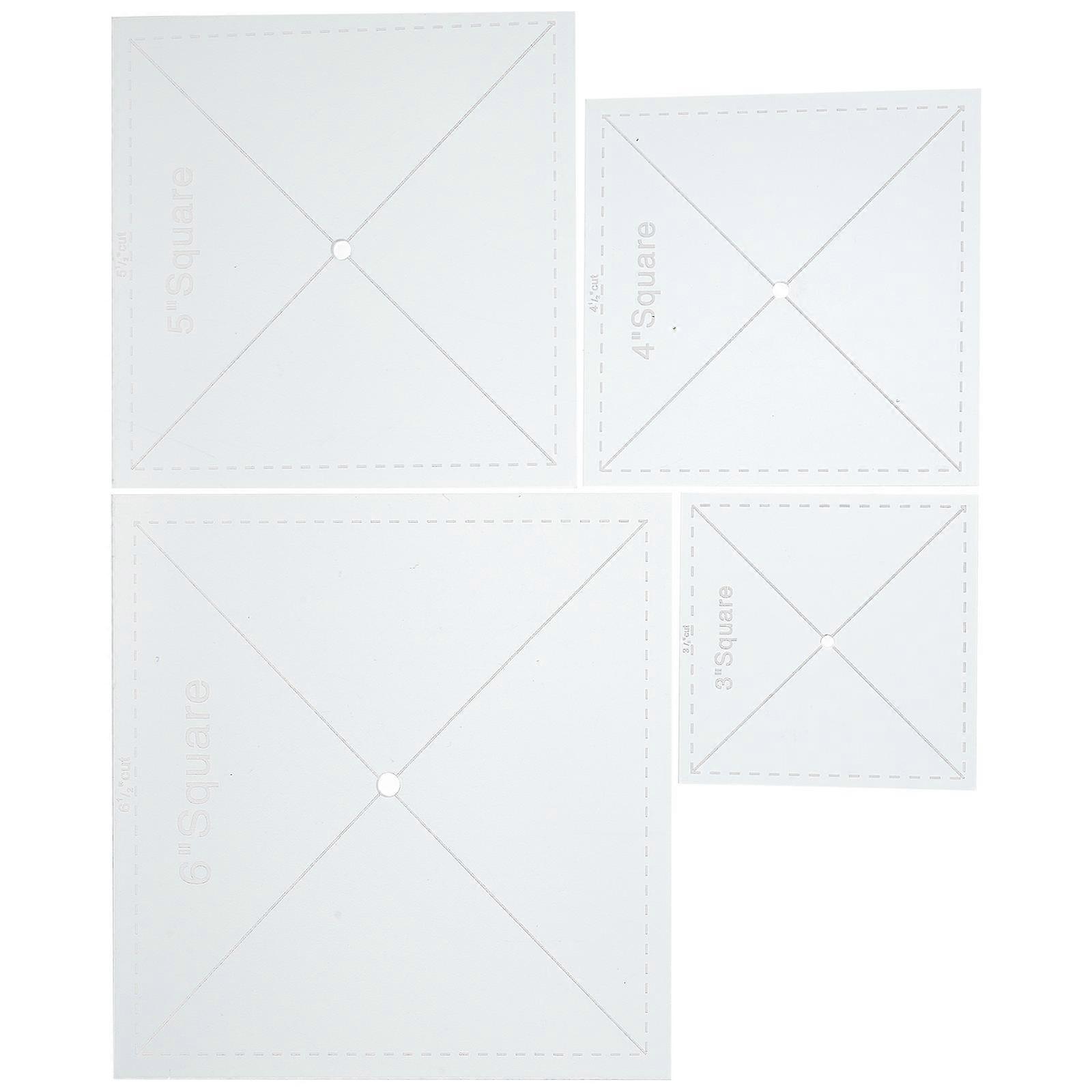 Quad Set Sewing Rulers 4Pcs Ideal For Craft Projects And Quilting 15.5X15.5cm Materials