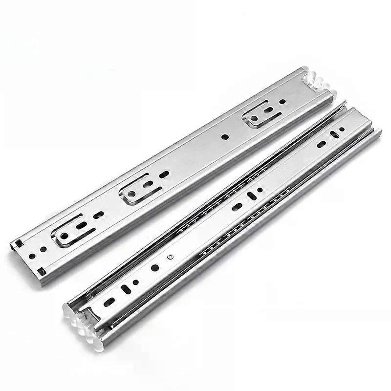10 - 22 Stainless Steel Drawer Slides Soft Close Drawer Track Rail Sliding Three-Section Cabinet Slides Furniture Hardware