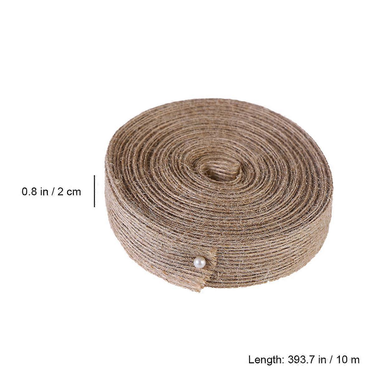 Natural Jute Webbing Ribbon Twine 2pcs Versatile Craft String for Weddings Gifts Baskets Home and Crafts