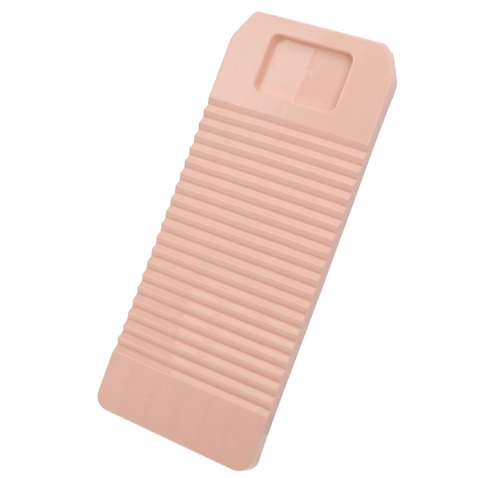 Pink Plastic Washboard for Home Use Hand Washing Board with Wavy Rubbing Feature 12.5 x 6.5 Inches