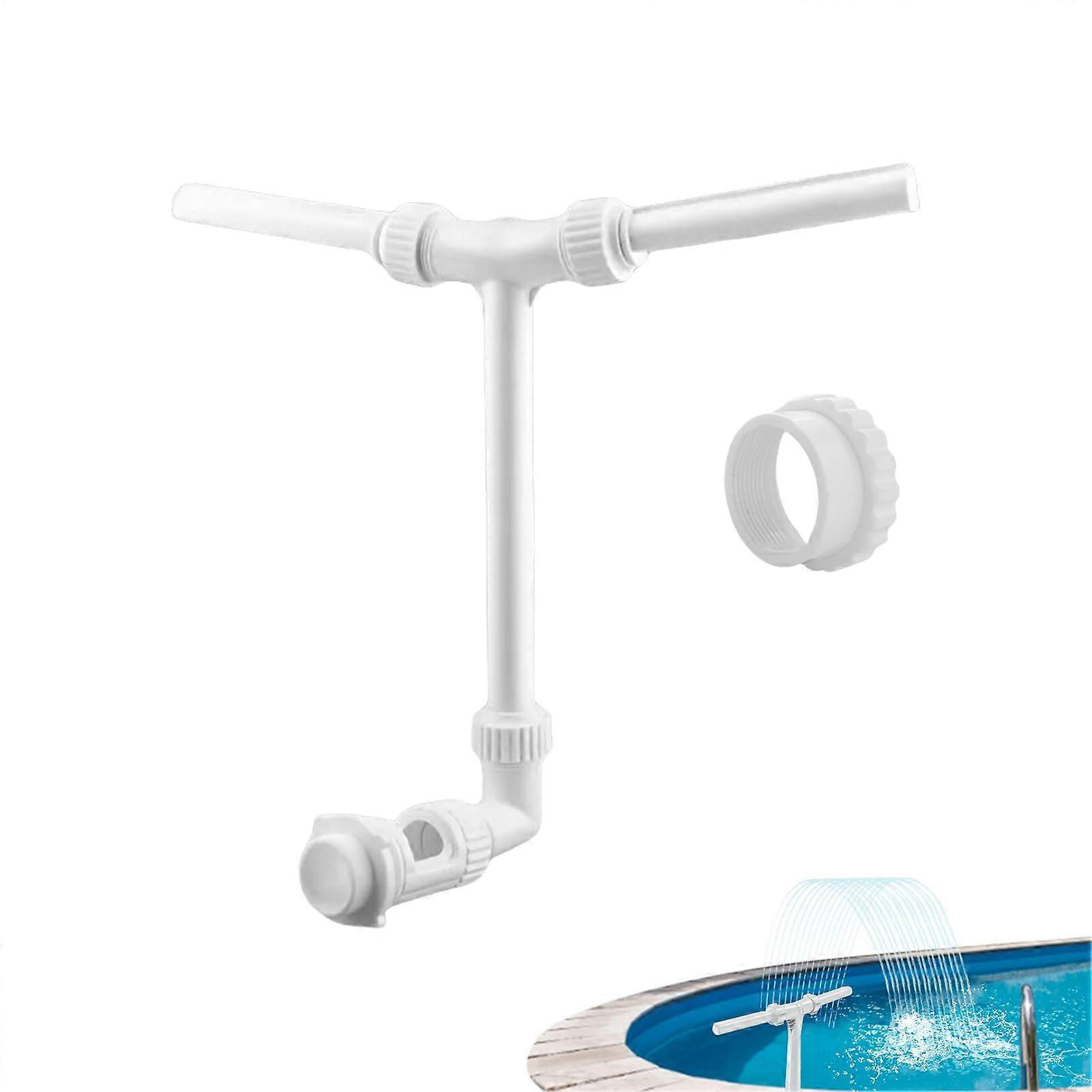 Pool Waterfall Double-Head Pool Fountain With T-Shaped Spray Adapter, 360-Degree Adjustable For Garden Patio