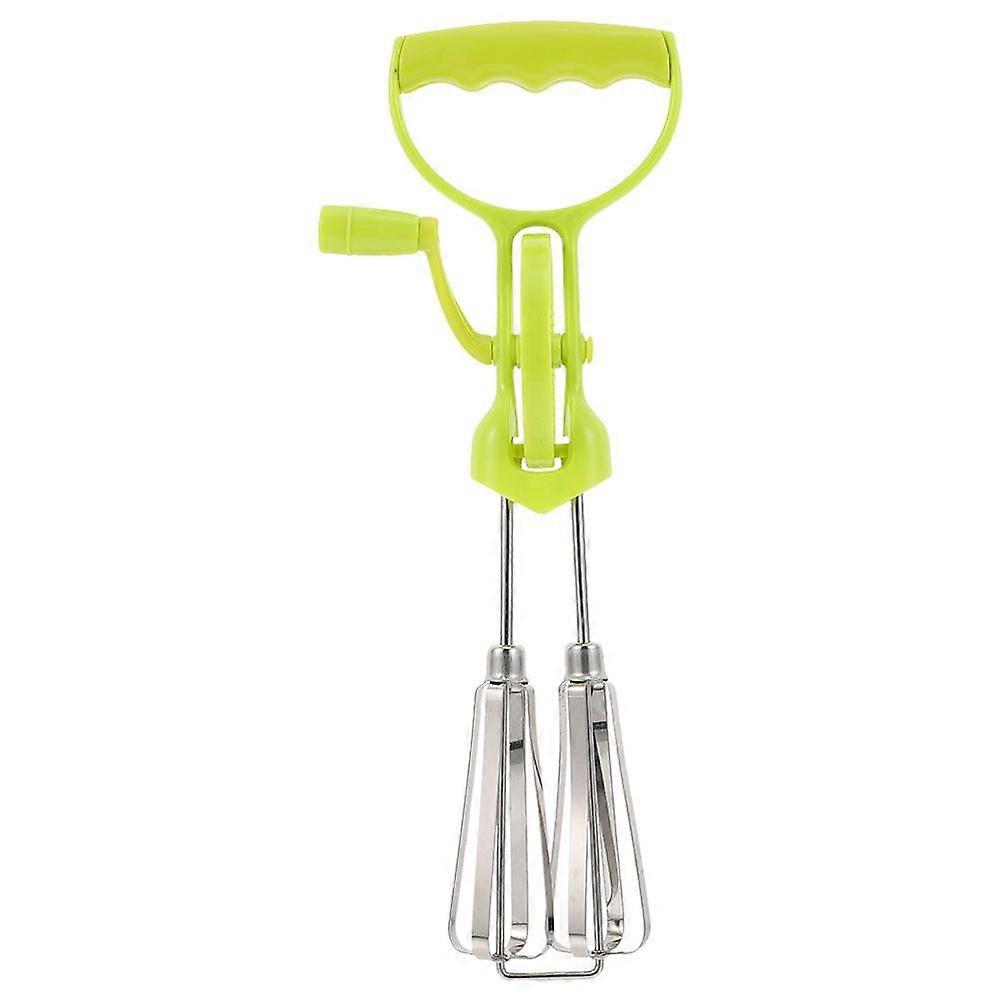 Hand Crank Manual Egg Beater Plastic Handle Stainless Steel Egg Blender Multi-Functional Mixer