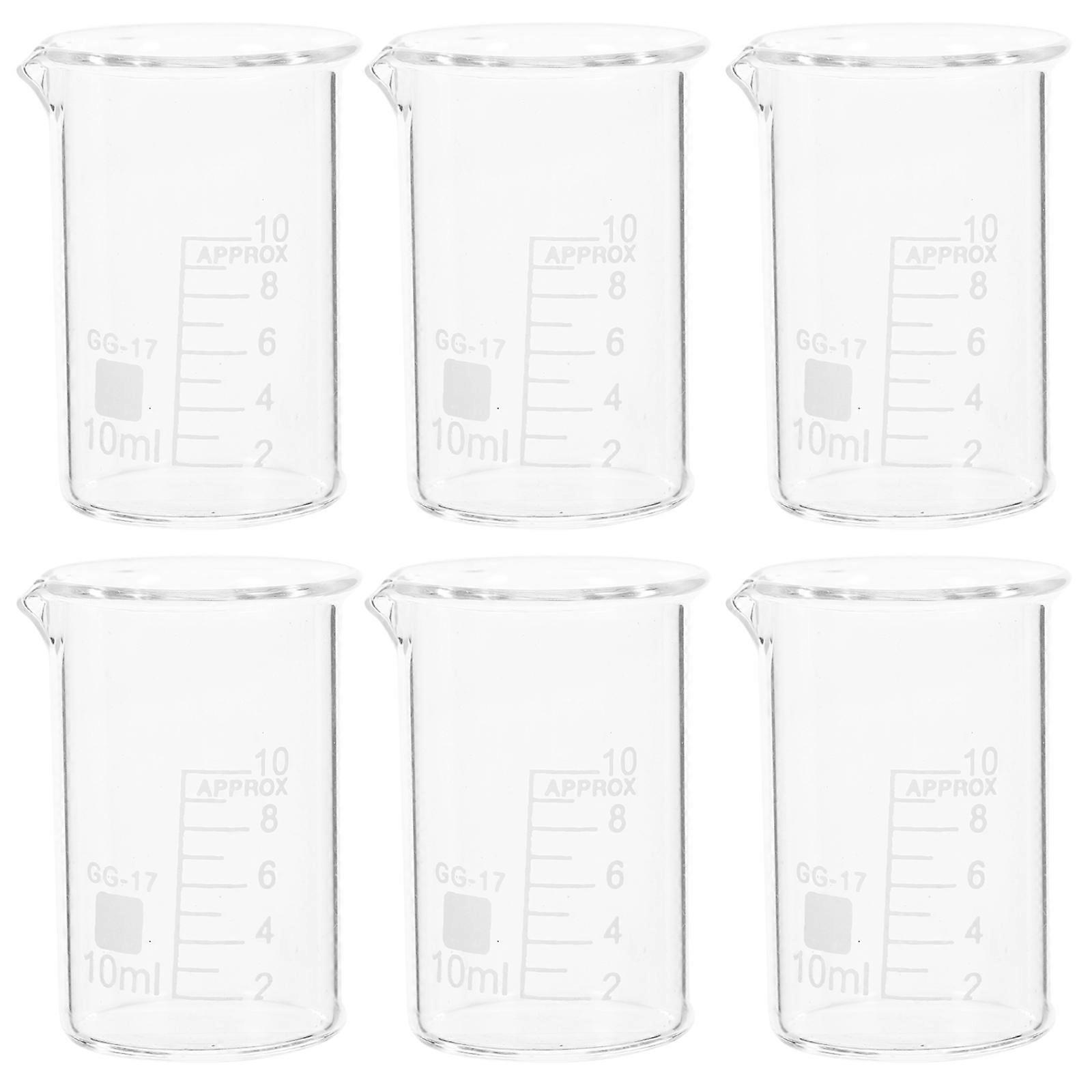 Chemically Resistant Glass Measuring Cup Set For Kitchen Use And Laboratory Equipment Practical Design 6Pcs