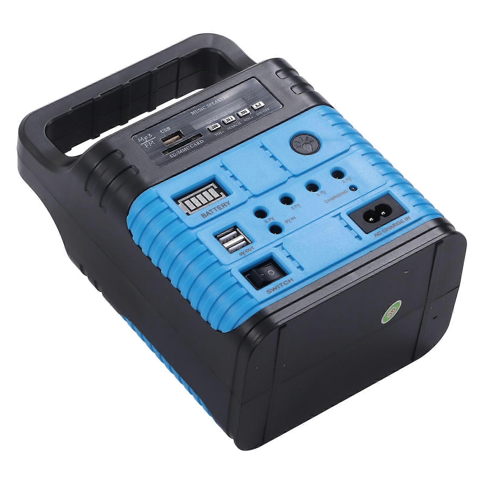 SDM 3790 10W Portable Solar Generator with Solar Panel Emergency Lamp MP3 Function Power Generation System   Blue