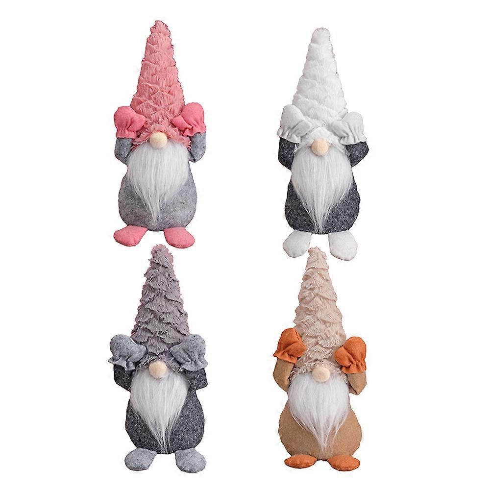 Decorative 4Pcs Faceless Old Doll Toy Non-Woven Fabric for Christmas Party Decorations Living Room Office Shelf Ornament
