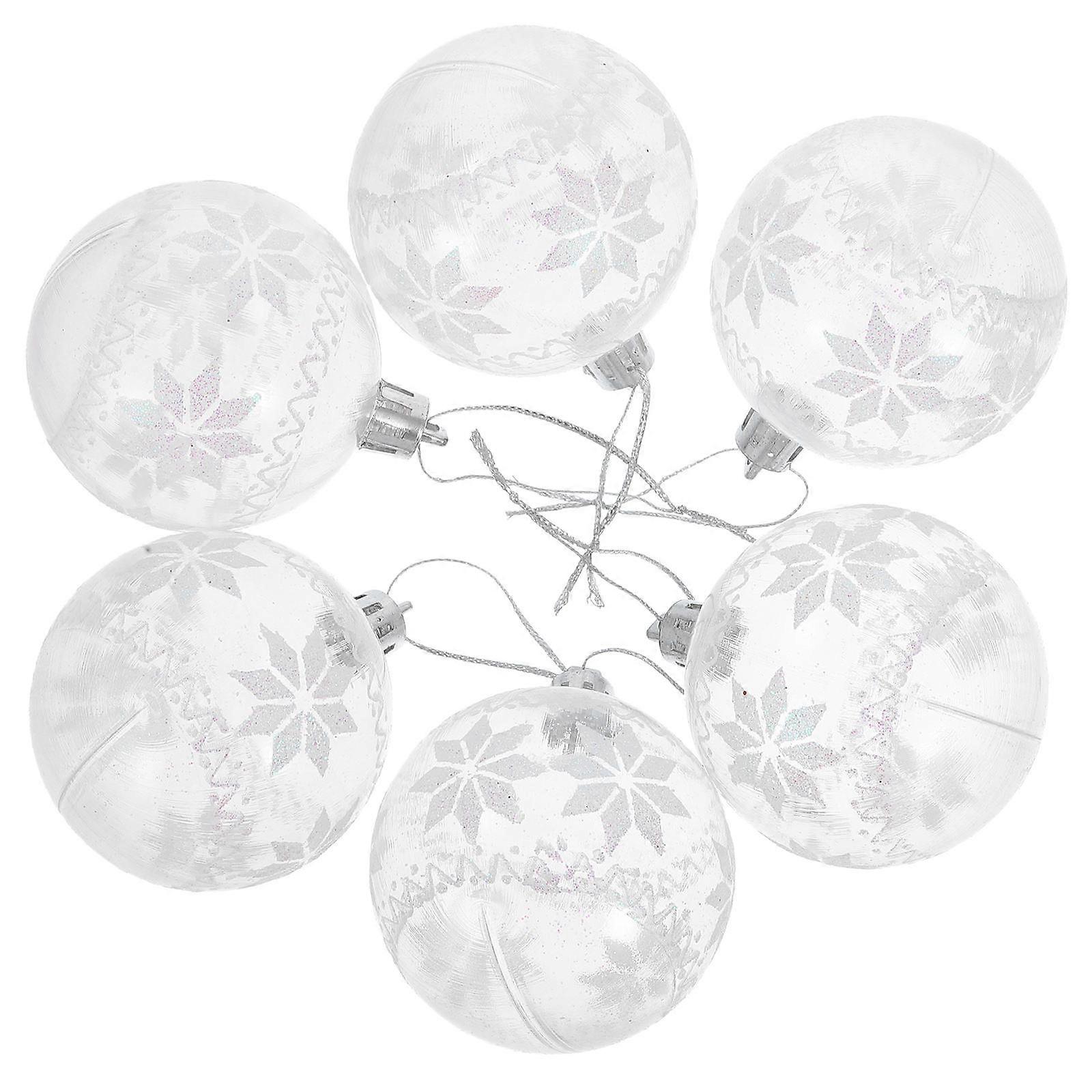 Here's a polished and engaging product description for your **6pcs Transparent Ball Ornaments with Hanging Rings**:
🎄 **6 Pack Transparent Ball