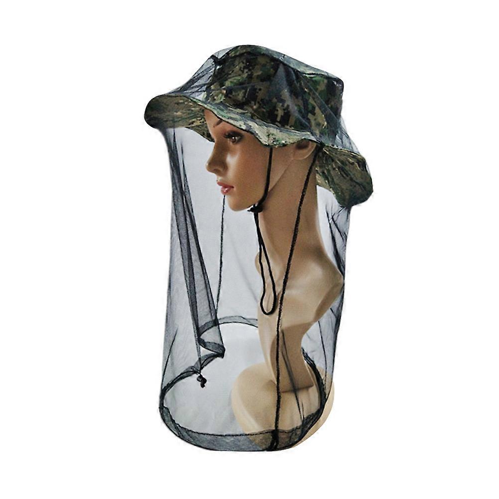 Adjustable Camouflage Beekeeping Hat with Bite Resistant Netting, Lightweight UV Protection, Quick Drying Insect Defense for Outdoor Fishing