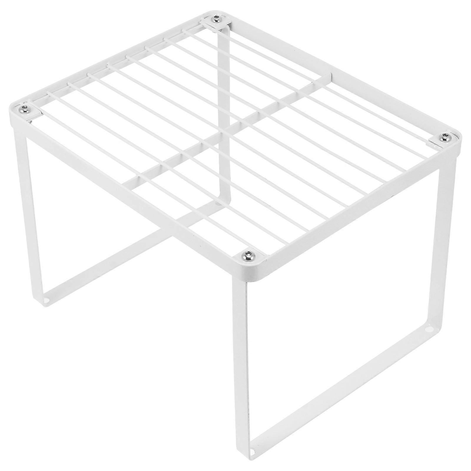 Kitchen Layering Storage Shelf Holder For Home Use Simple Rectangular Iron 1Pack