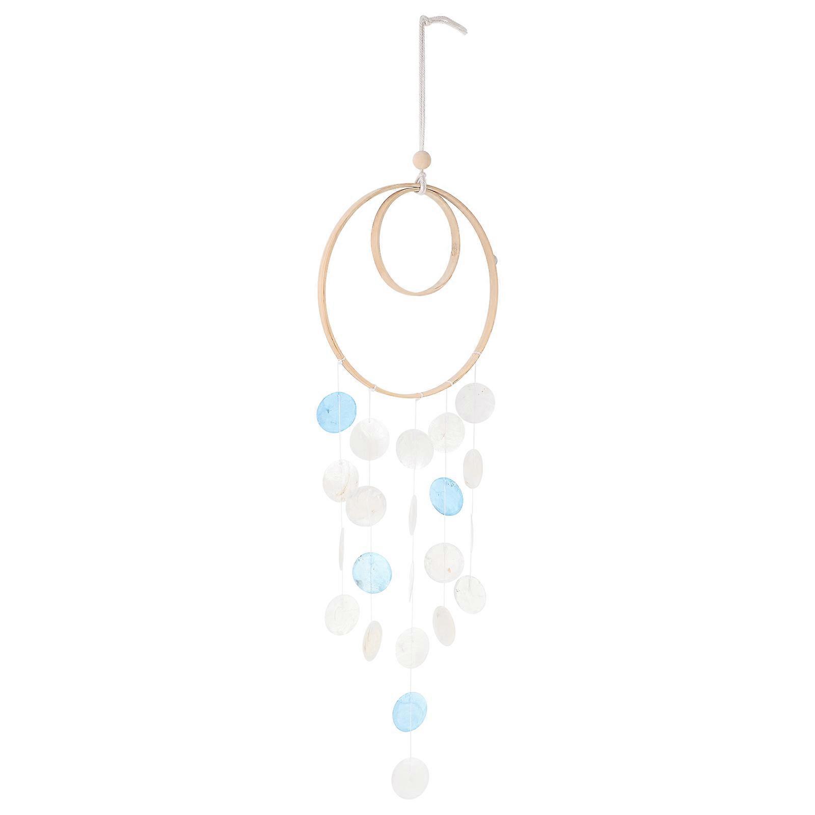 Hanging Shell Wind Chime For Home Decoration And Garden Use In Charming Blue Color 1Set