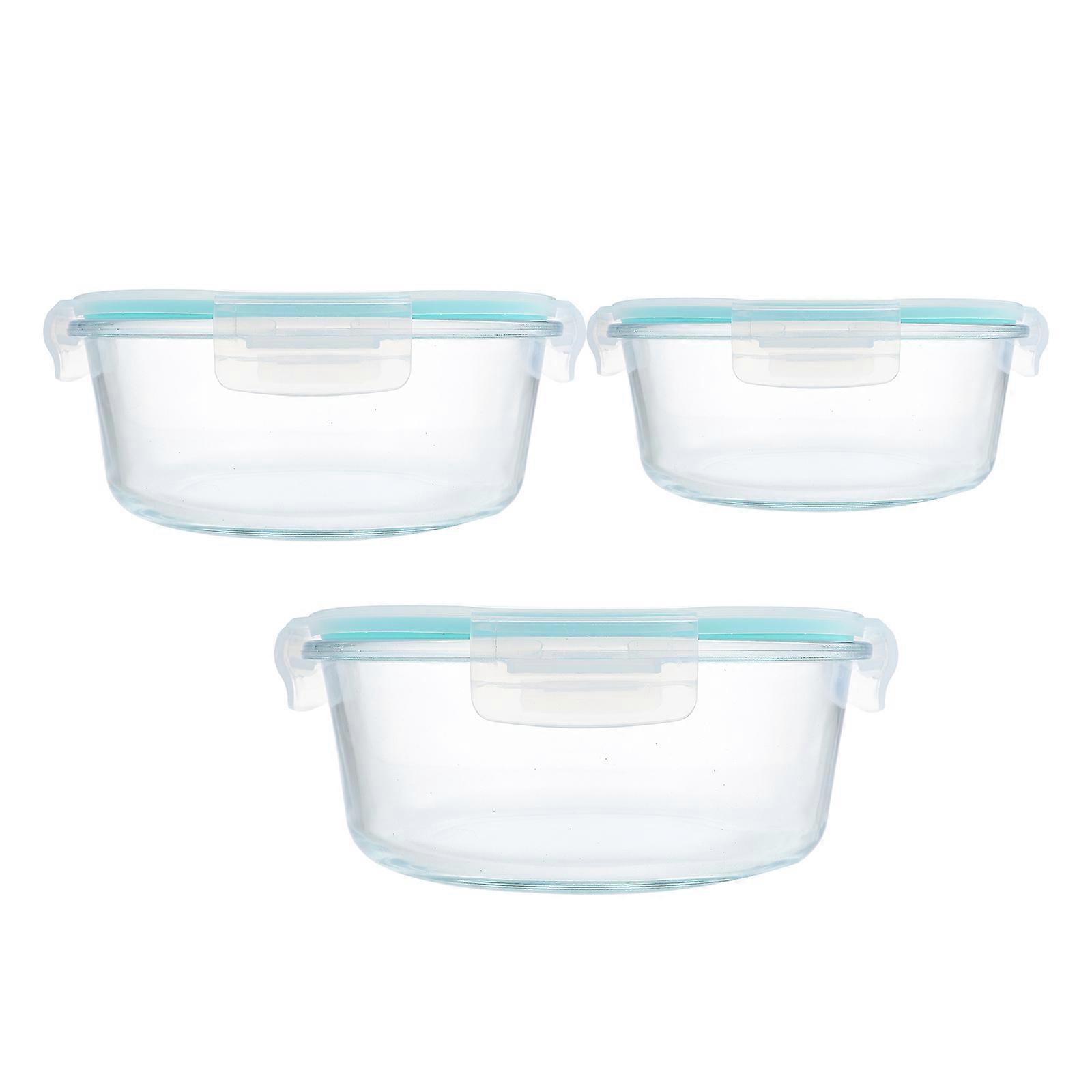 3Pcs Divided Lunch Box Suitable For Students And Adults Microwavable Food Storage Container With Portable Design