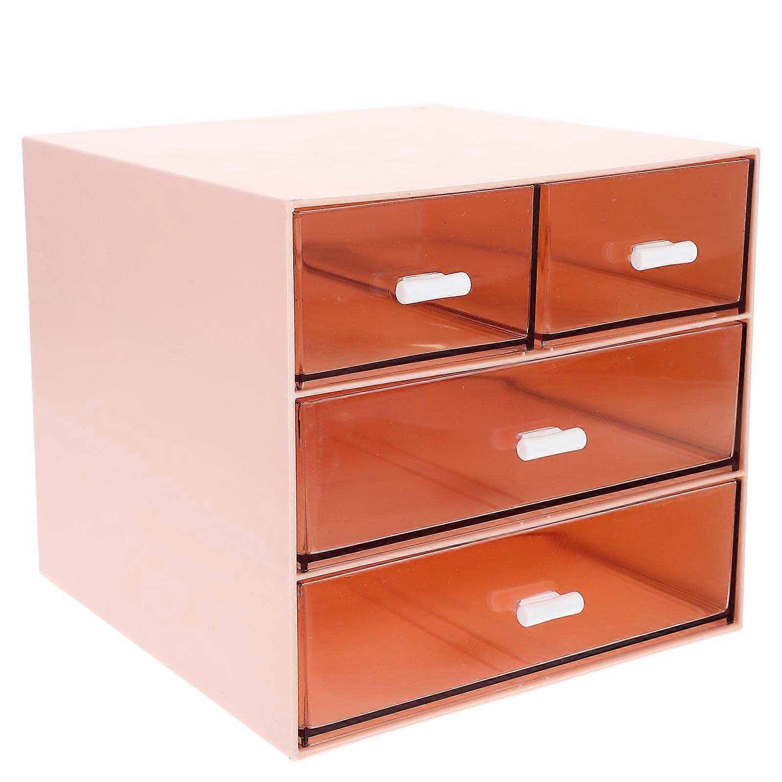 Dark Red Storage Organizer with Large Capacity for Cosmetics Jewelry and More Keeps Countertop Tidy