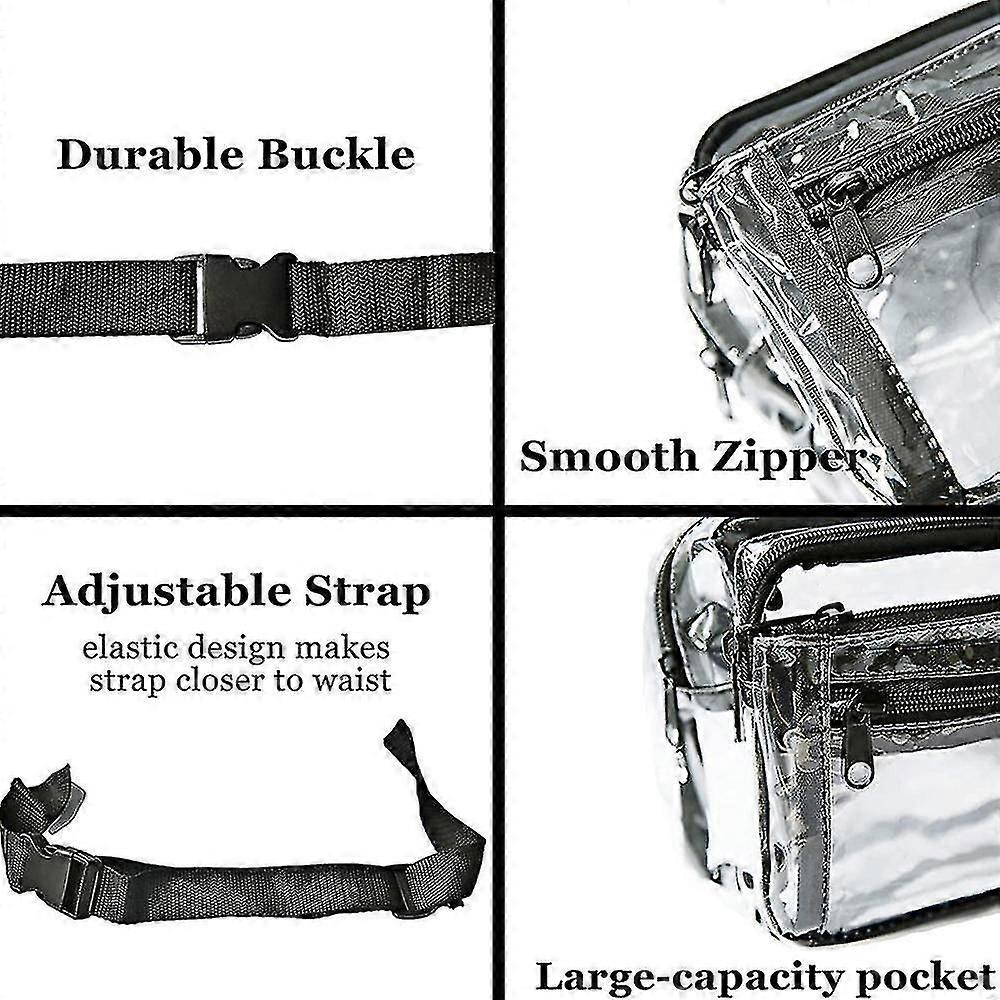 Clear Fanny Pack,waterproof Belt With Adjustable Shoulder Straps For Events, Games And Concerts