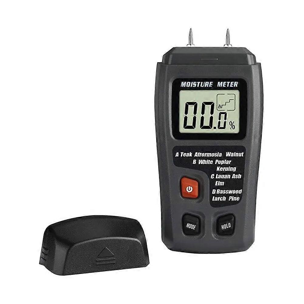 Digital Wood Moisture Meter Dual Pole 099.9% Wood Moisture Tester with Large LCD Display for Moisture Measurement, Black One Size