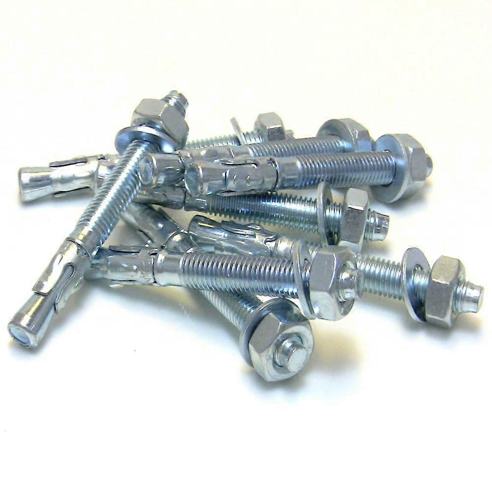 Heavy-Duty Anchor Kit Pack of 10 - Galvanised Dowels and Wedge Bolts for Concrete, Durable Fixings