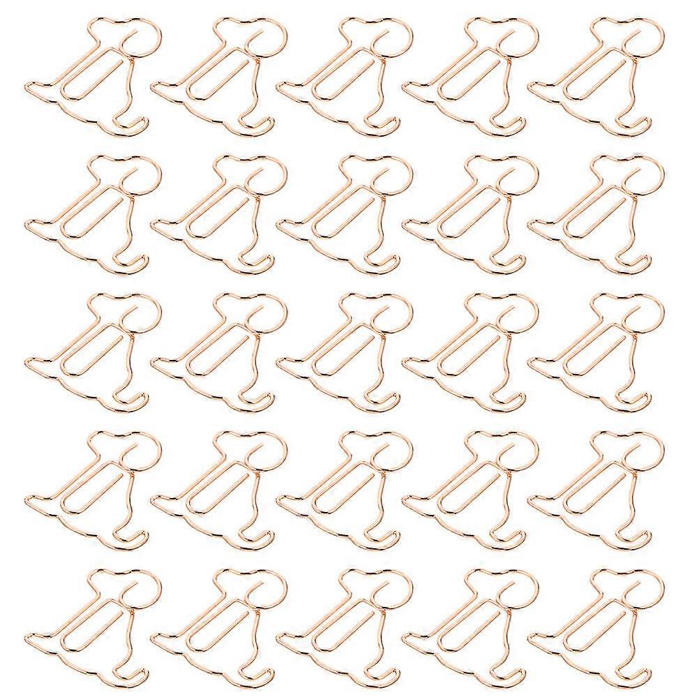 Rose Gold Metal Paper Clips 50Pcs Dog Design Creative Office Supplies for Organizing Documents