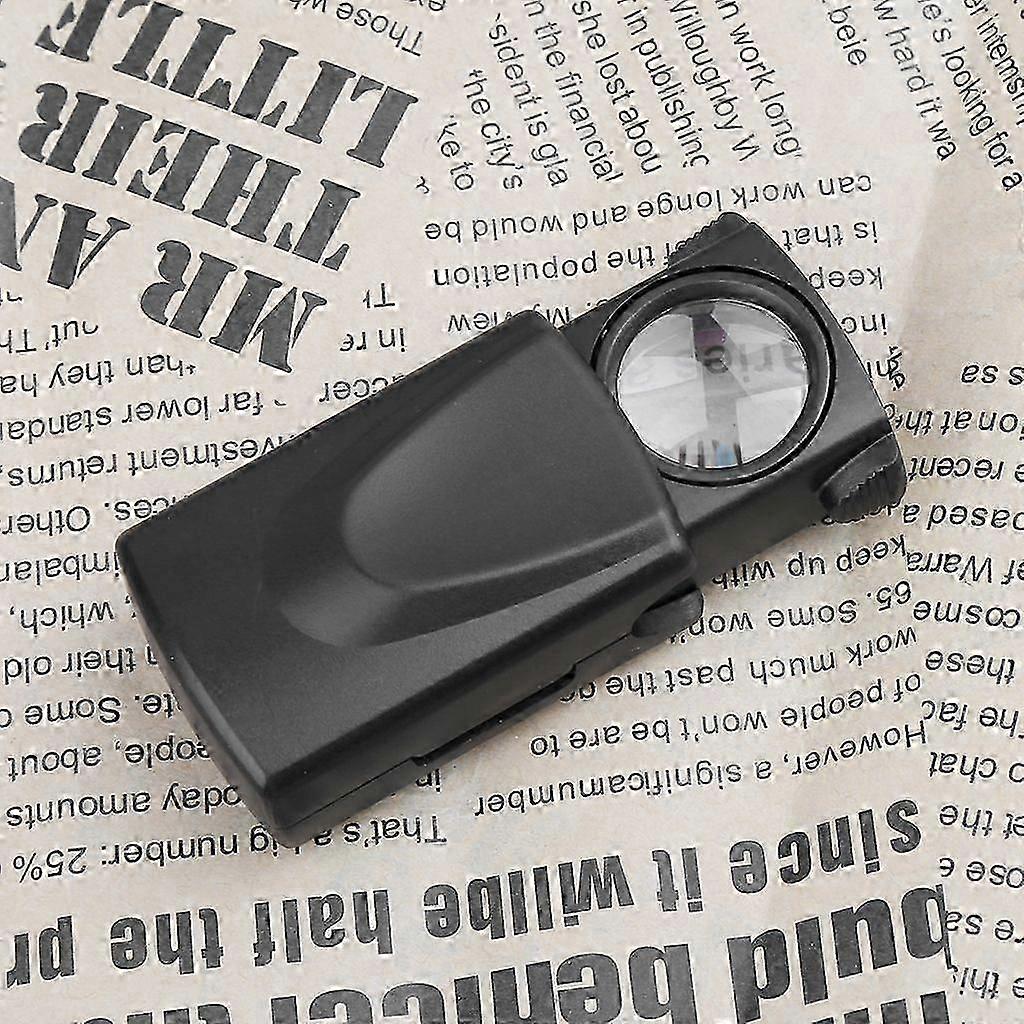 LED Folding Magnifier Mini Pocket Microscope Pull Type Jewelry Reading Loupe