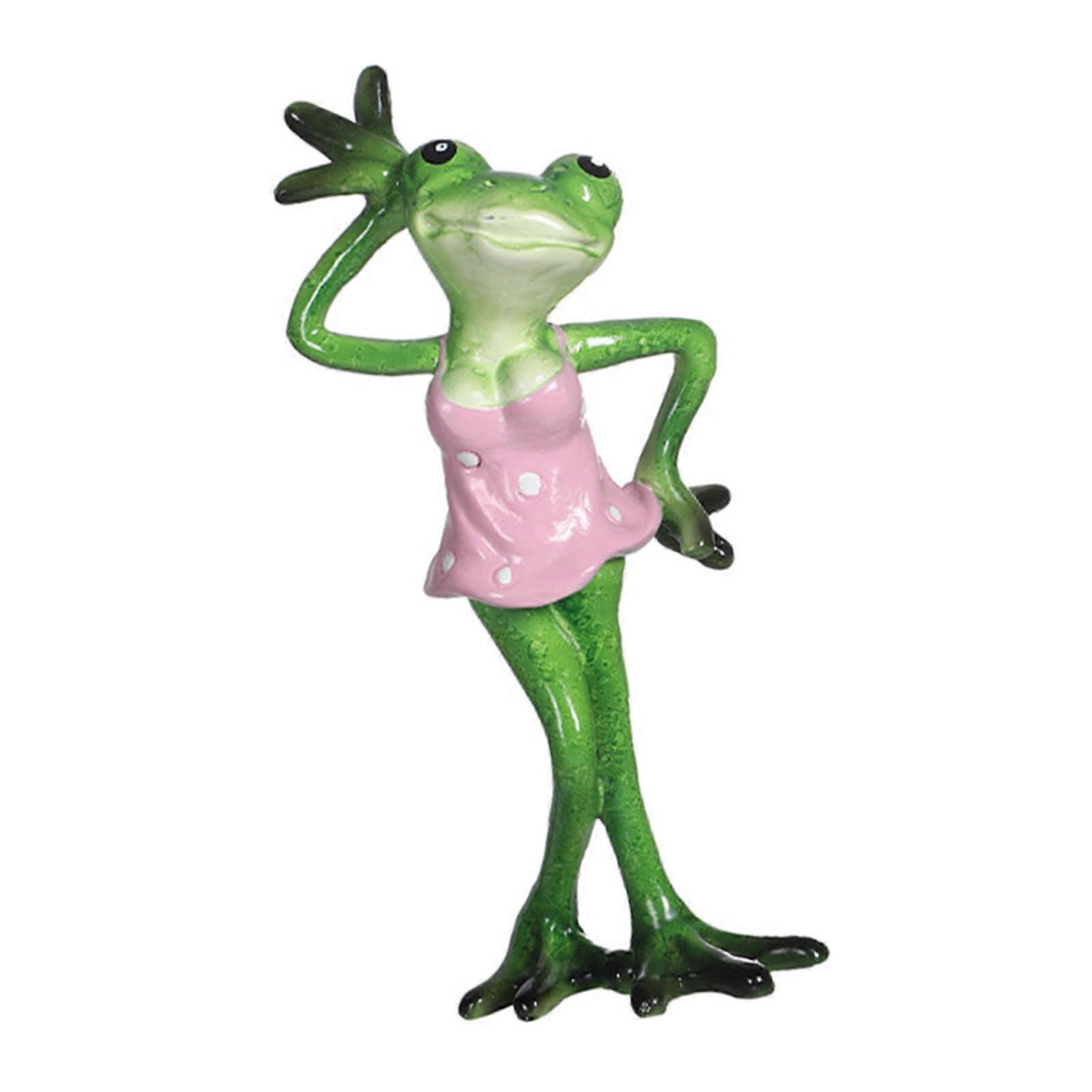 Frog Figures Resin Garden Statues - 3D Frog Ornaments Pair For Home, Desk Or Tabletop Decor, Perfect For Display