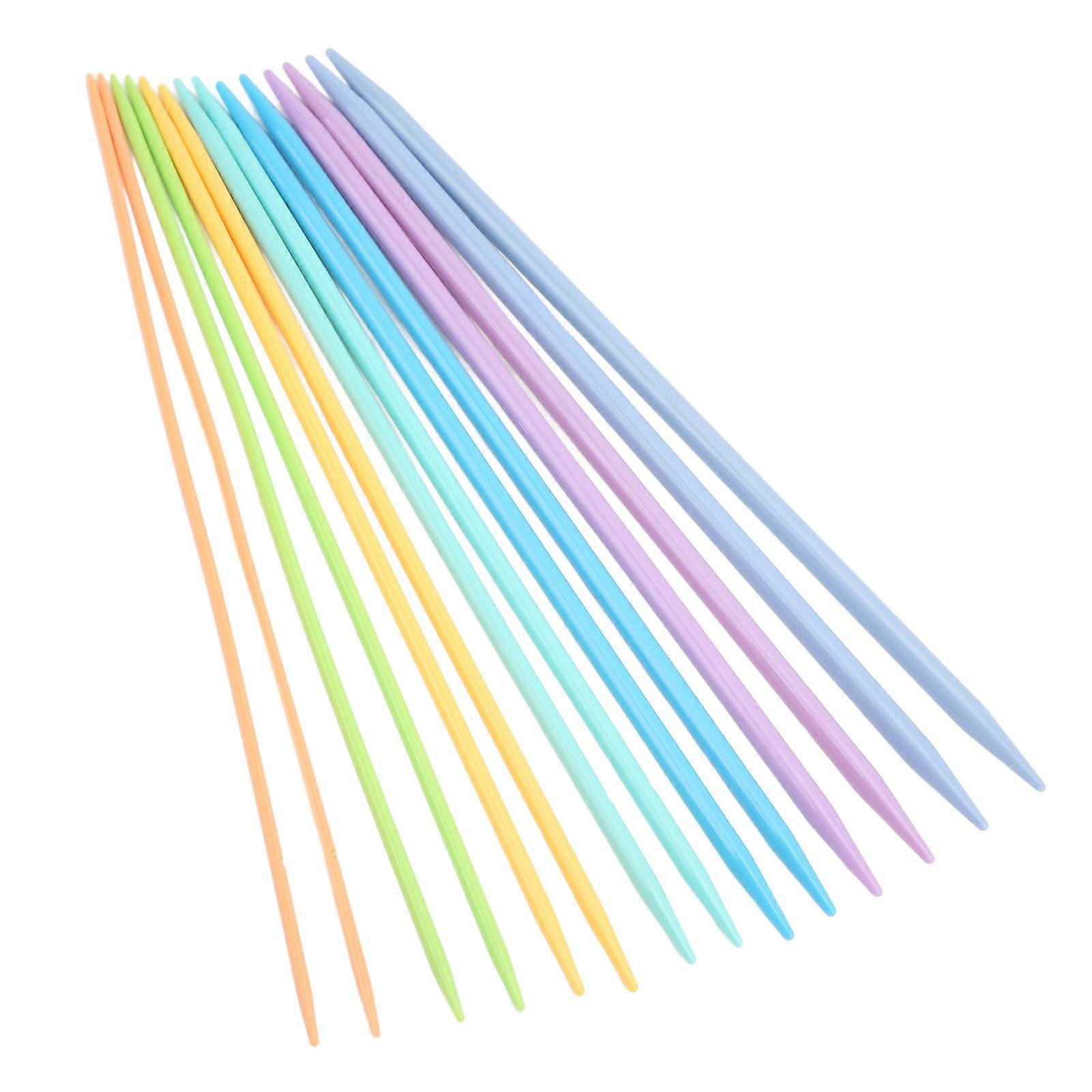 14pcs Double Pointed Needles Comfortable Ergonomic Design Plastic Material Different Colors Double Pointed Needles Set
